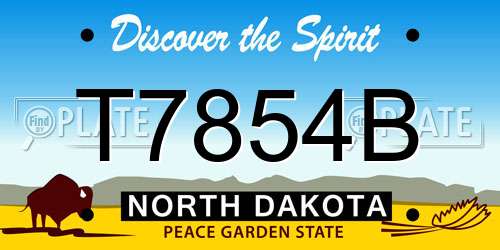 T7854B North Dakota License Plate