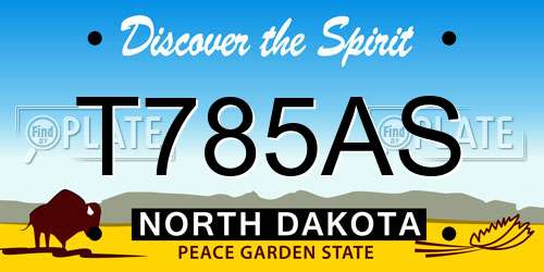 T785AS North Dakota License Plate