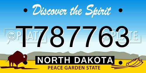 T787763 North Dakota License Plate