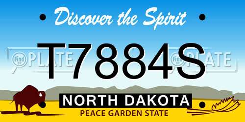 T7884S North Dakota License Plate