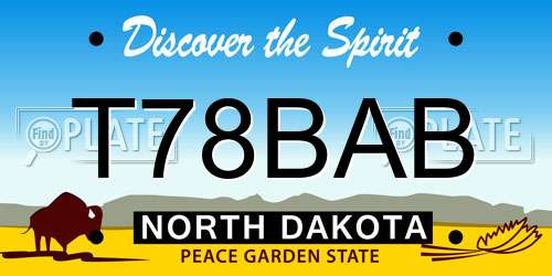 T78BAB North Dakota License Plate