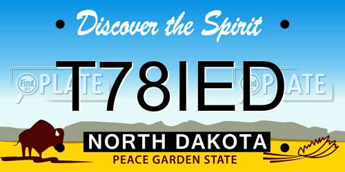 T78IED North Dakota License Plate