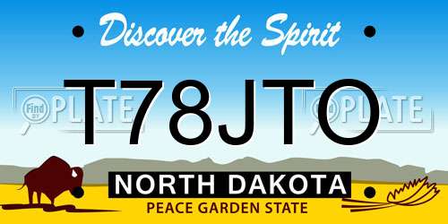 T78JTO North Dakota License Plate