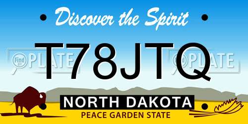 T78JTQ North Dakota License Plate