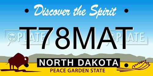 T78MAT North Dakota License Plate