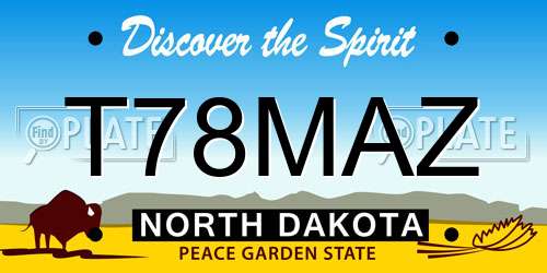 T78MAZ North Dakota License Plate