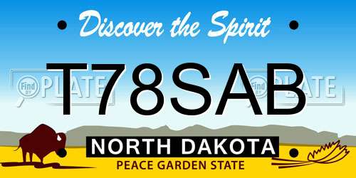 T78SAB North Dakota License Plate