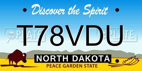 T78VDU North Dakota License Plate