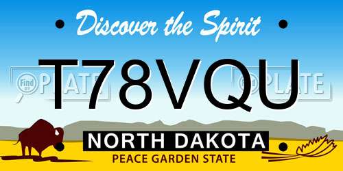 T78VQU North Dakota License Plate