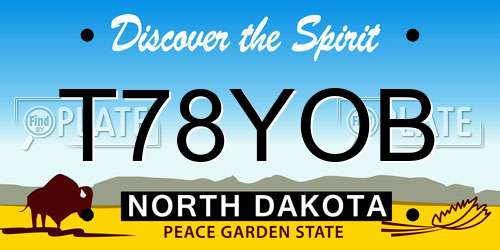 T78YOB North Dakota License Plate