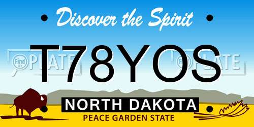T78YOS North Dakota License Plate