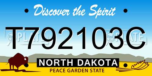T792103C North Dakota License Plate