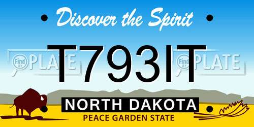 T793IT North Dakota License Plate