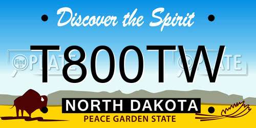 T800TW North Dakota License Plate
