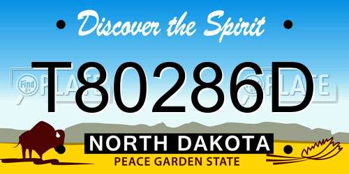 T80286D North Dakota License Plate