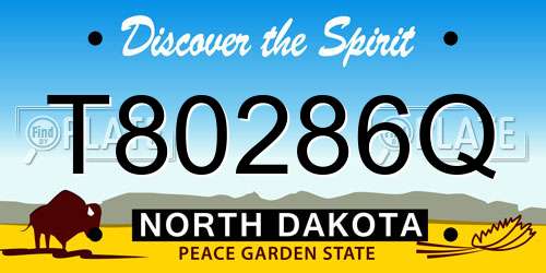 T80286Q North Dakota License Plate