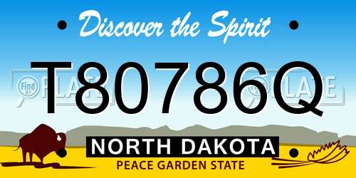 T80786Q North Dakota License Plate