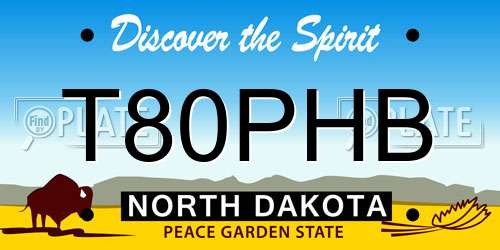 T80PHB North Dakota License Plate