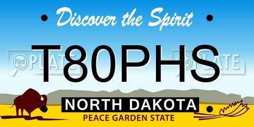 T80PHS North Dakota License Plate