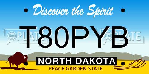 T80PYB North Dakota License Plate