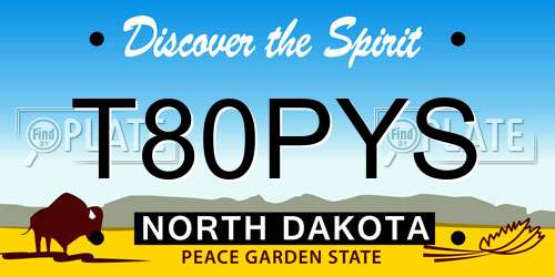 T80PYS North Dakota License Plate