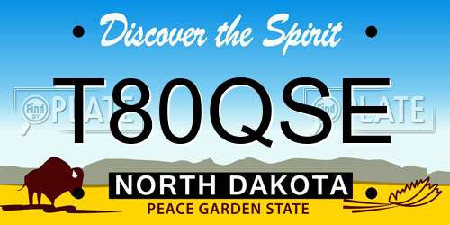 T80QSE North Dakota License Plate