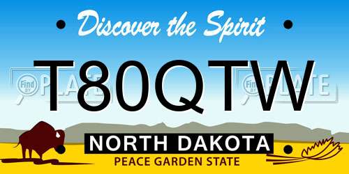 T80QTW North Dakota License Plate