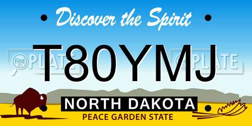 T80YMJ North Dakota License Plate