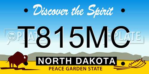 T815MC North Dakota License Plate