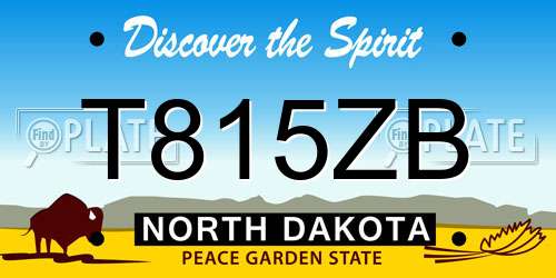 T815ZB North Dakota License Plate