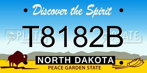 T8182B North Dakota License Plate