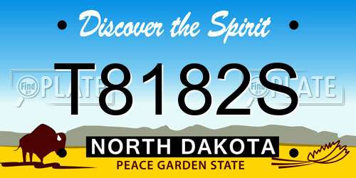 T8182S North Dakota License Plate