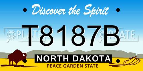 T8187B North Dakota License Plate