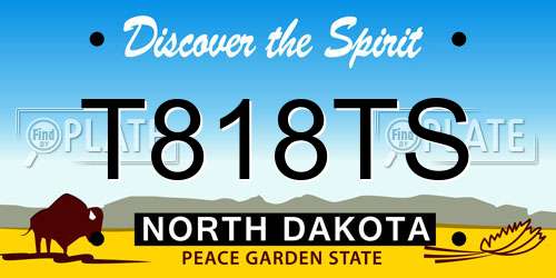 T818TS North Dakota License Plate