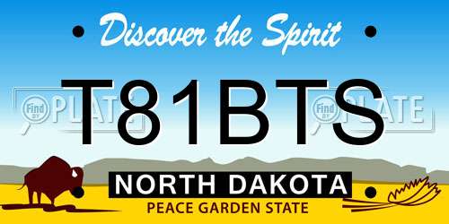 T81BTS North Dakota License Plate