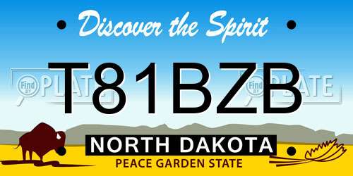 T81BZB North Dakota License Plate