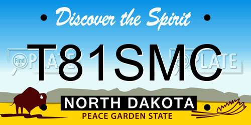 T81SMC North Dakota License Plate