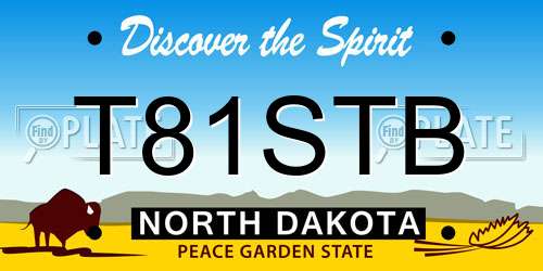 T81STB North Dakota License Plate