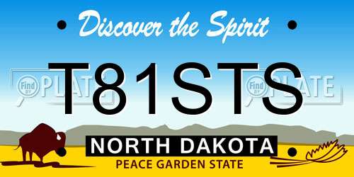 T81STS North Dakota License Plate