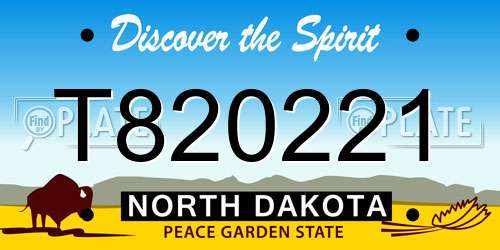 T820221 North Dakota License Plate
