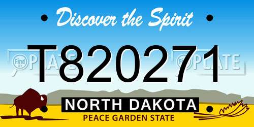 T820271 North Dakota License Plate