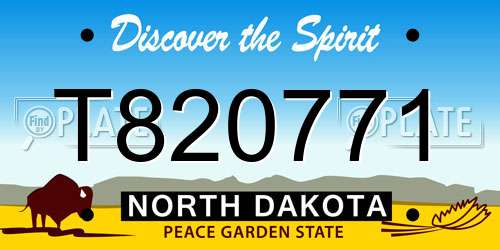 T820771 North Dakota License Plate