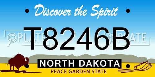 T8246B North Dakota License Plate
