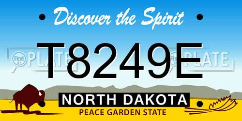 T8249E North Dakota License Plate