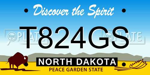 T824GS North Dakota License Plate