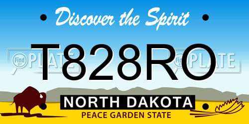 T828RO North Dakota License Plate