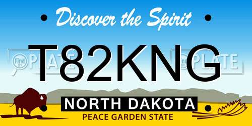 T82KNG North Dakota License Plate