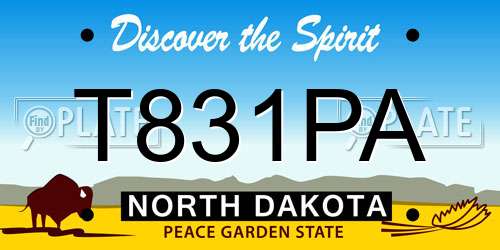 T831PA North Dakota License Plate