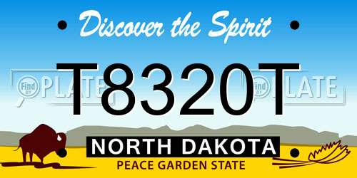 T8320T North Dakota License Plate