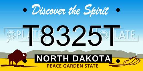 T8325T North Dakota License Plate